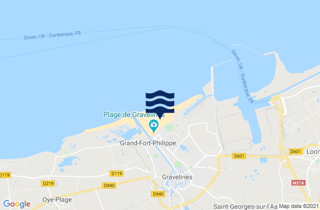 Carte des horaires des marées pour Plage de Petit-Fort-Philippe, France