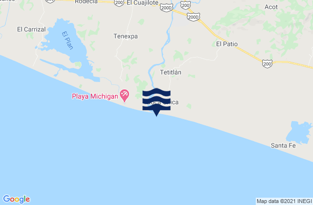Carte des horaires des marées pour Playa Boca Chica, Mexico