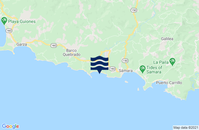 Carte des horaires des marées pour Playa Buena Vista, Costa Rica