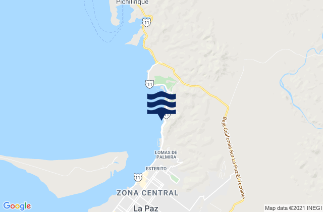 Carte des horaires des marées pour Playa Coromuel, Mexico