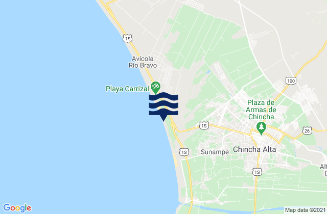 Carte des horaires des marées pour Playa El Silencío, Peru