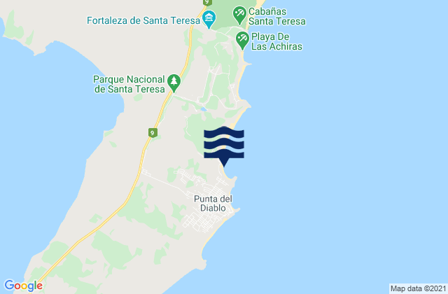 Carte des horaires des marées pour Playa Grande, Uruguay
