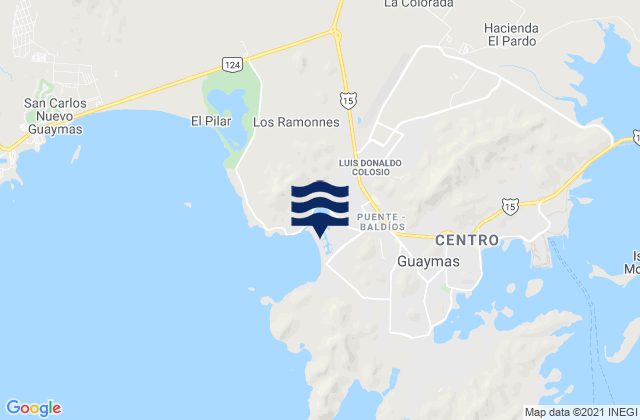 Carte des horaires des marées pour Playa Miramar, Mexico