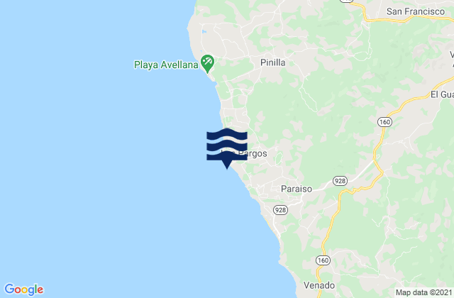 Carte des horaires des marées pour Playa Negra - Guanacaste, Costa Rica