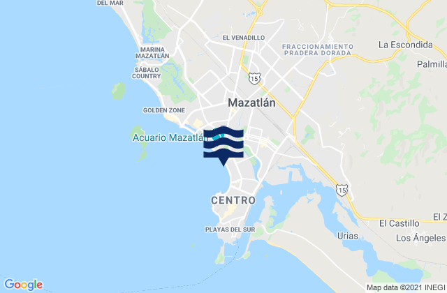 Carte des horaires des marées pour Playa Norte, Mexico