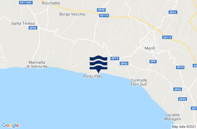 Carte des horaires des marées pour Playa Porto Palo, Italy