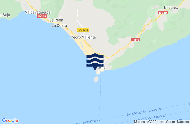 Carte des horaires des marées pour Playa Santa Catalina, Spain