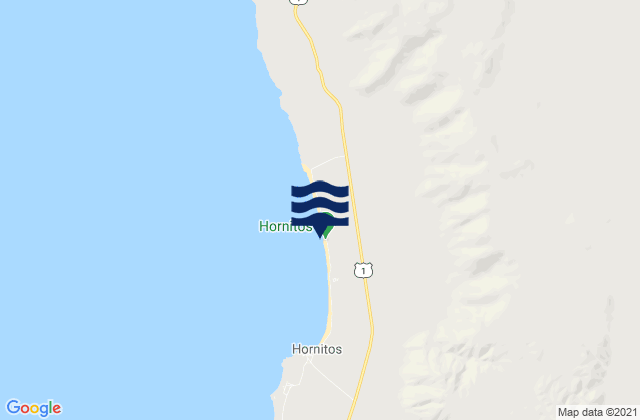 Carte des horaires des marées pour Playa de los Hornos, Chile