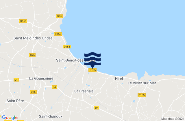 Carte des horaires des marées pour Plerguer, France