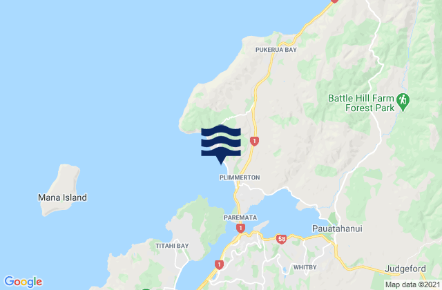 Carte des horaires des marées pour Plimmerton Beach, New Zealand