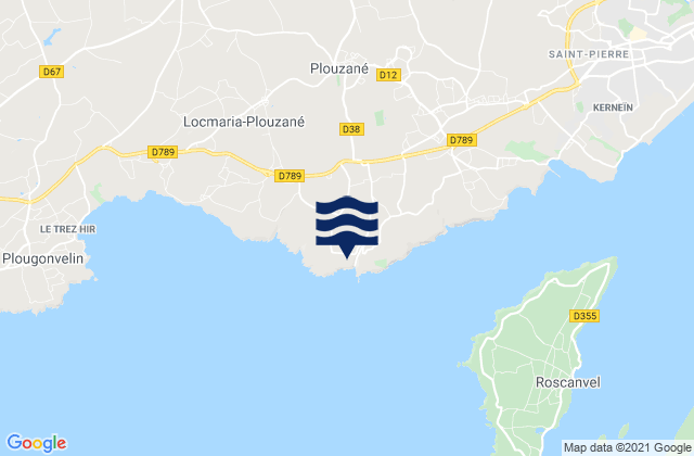 Carte des horaires des marées pour Plouzané, France