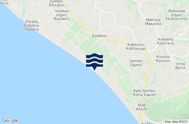 Carte des horaires des marées pour Plátanos, Greece