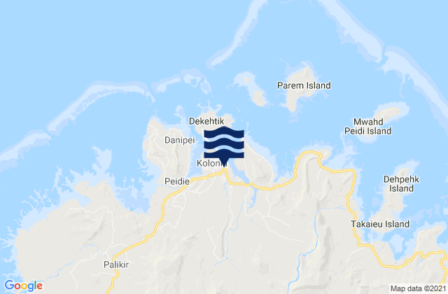 Carte des horaires des marées pour Pohnpei, Micronesia