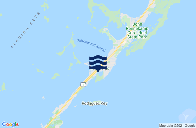 Carte des horaires des marées pour Point Charles (Key Largo), United States