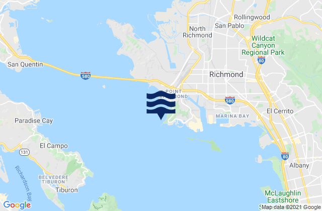 Carte des horaires des marées pour Point Richmond, United States