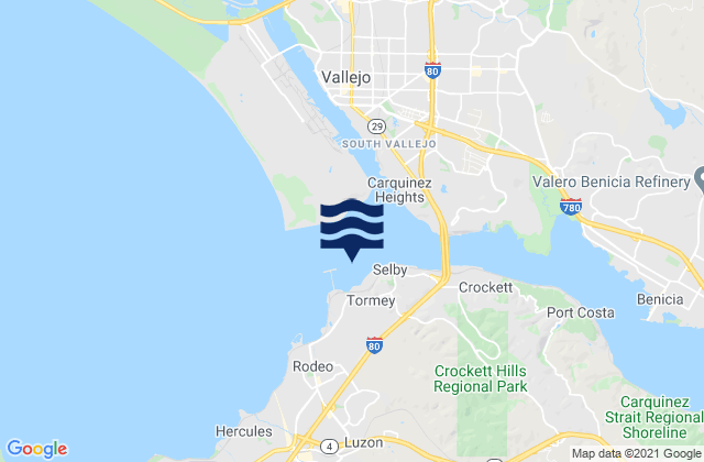 Carte des horaires des marées pour Point Sacramento .3 mi NE, United States