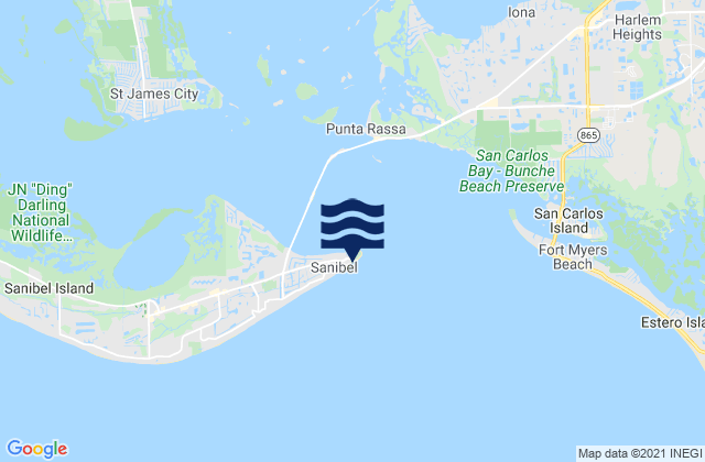 Carte des horaires des marées pour Point Ybel San Carlos Bay Entrance, United States