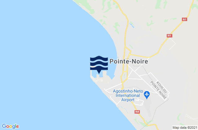 Carte des horaires des marées pour Pointe Noire, Republic of the Congo