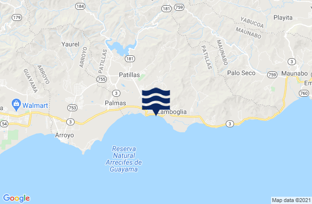 Carte des horaires des marées pour Pollos Barrio, Puerto Rico