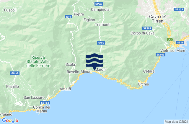 Carte des horaires des marées pour Polvica, Italy