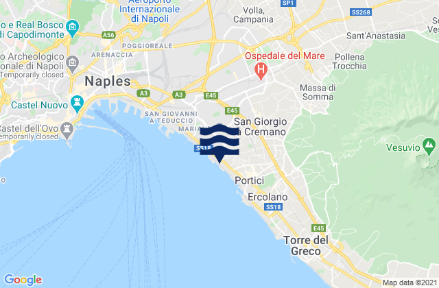 Carte des horaires des marées pour Pomigliano d'Arco, Italy