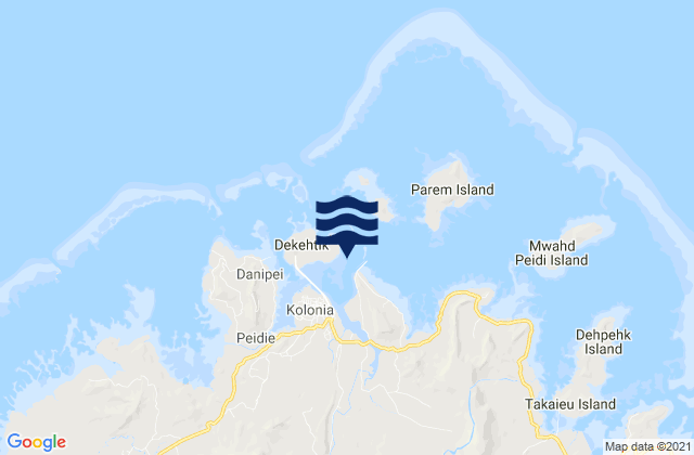 Carte des horaires des marées pour Ponape Harbor, Micronesia