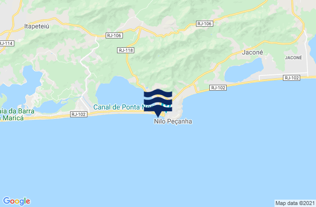 Carte des horaires des marées pour Ponta Negra, Brazil