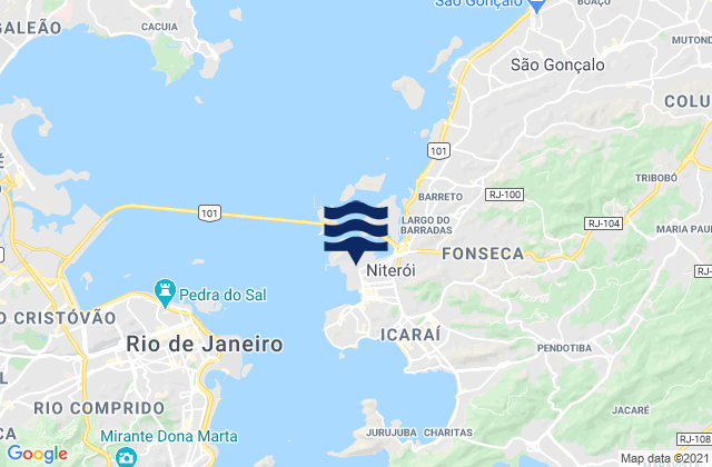 Carte des horaires des marées pour Ponta d'Areia, Brazil