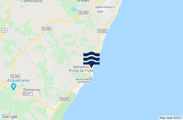 Carte des horaires des marées pour Ponta da Fruta, Brazil