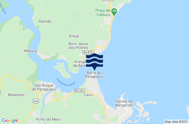 Carte des horaires des marées pour Ponta do Alambique, Brazil
