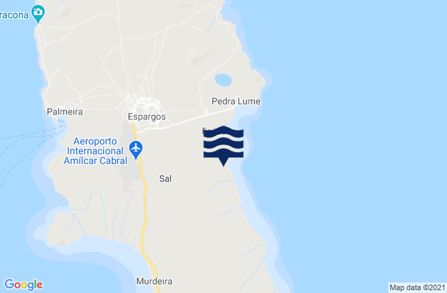 Carte des horaires des marées pour Ponta do Sino, Cabo Verde