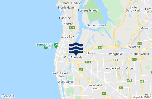 Carte des horaires des marées pour Port Adelaide Enfield, Australia