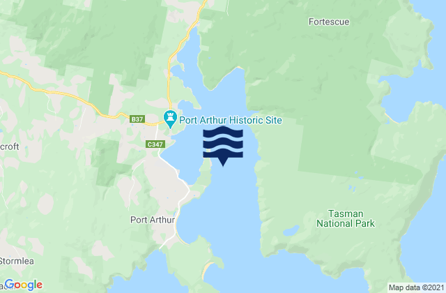 Carte des horaires des marées pour Port Arthur, Australia