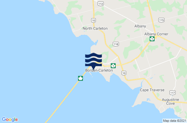 Carte des horaires des marées pour Port Borden, Canada