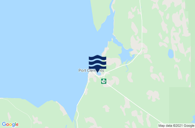 Carte des horaires des marées pour Port Clements, Canada