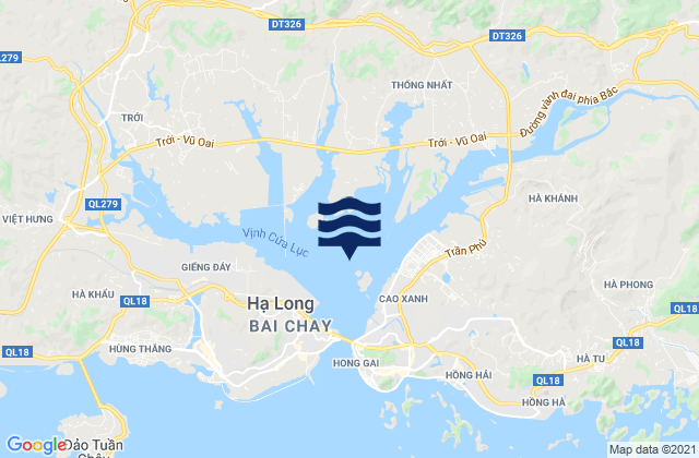 Carte des horaires des marées pour Port Courbet, Vietnam
