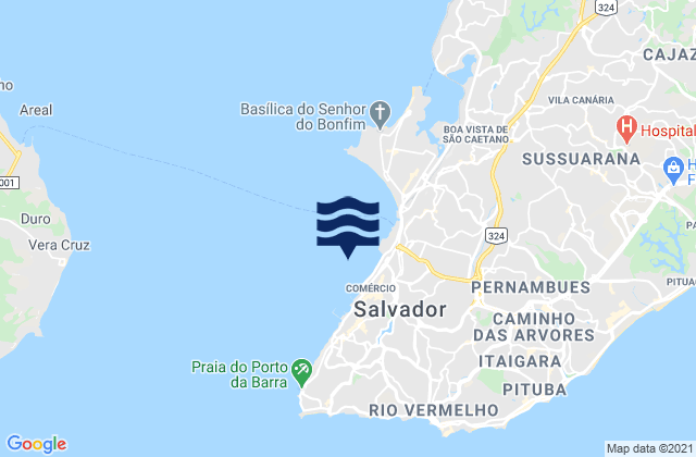 Carte des horaires des marées pour Port De Salvador, Brazil