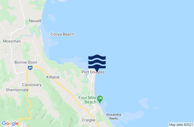 Carte des horaires des marées pour Port Douglas, Australia
