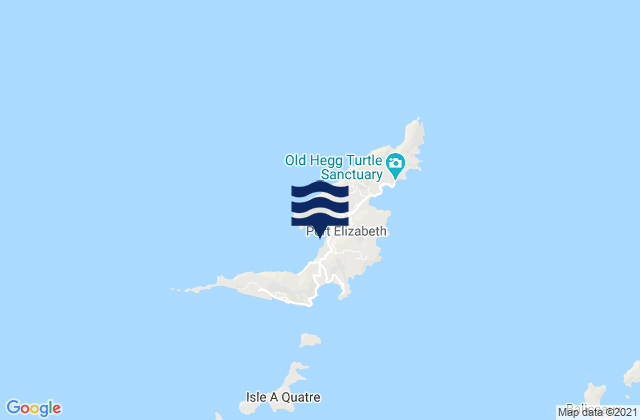 Carte des horaires des marées pour Port Elizabeth, Saint Vincent and the Grenadines