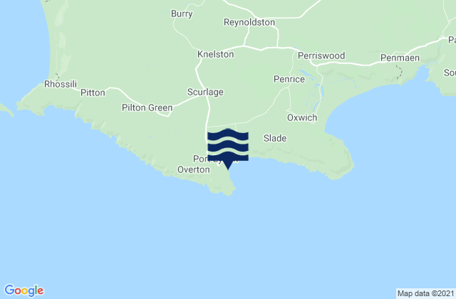 Carte des horaires des marées pour Port Eynon Beach, United Kingdom