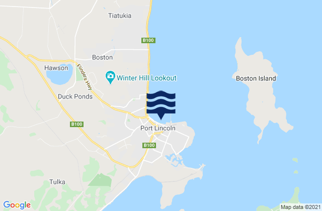 Carte des horaires des marées pour Port Eyre, Australia