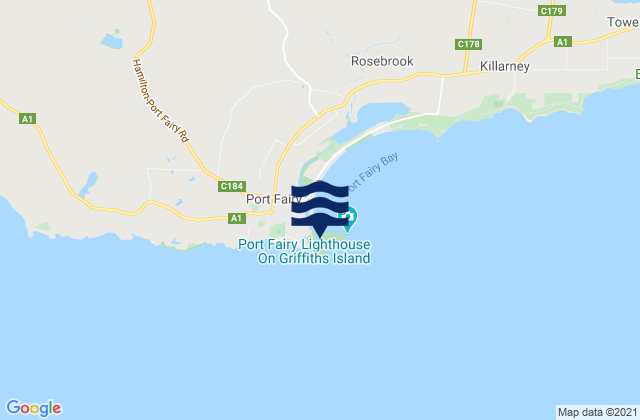 Carte des horaires des marées pour Port Fairy, Australia