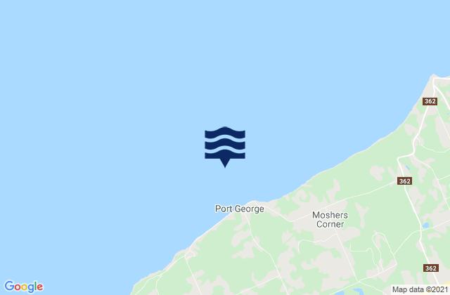 Carte des horaires des marées pour Port George, Canada
