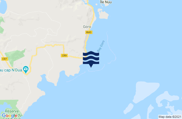 Carte des horaires des marées pour Port Goro Toemo Island, New Caledonia