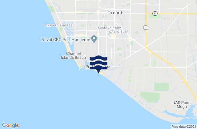 Carte des horaires des marées pour Port Hueneme Beach Park, United States