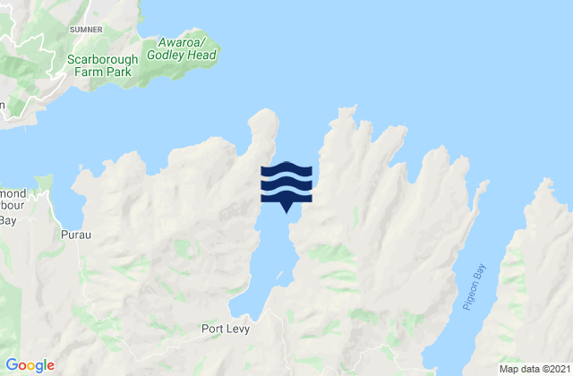 Carte des horaires des marées pour Port Levy, New Zealand