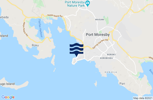 Carte des horaires des marées pour Port Moresby, Papua New Guinea