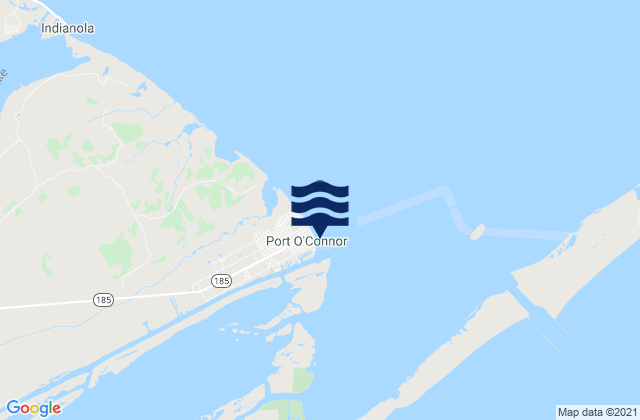 Carte des horaires des marées pour Port O'Conner, United States