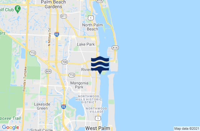 Carte des horaires des marées pour Port Of West Palm Beach, United States