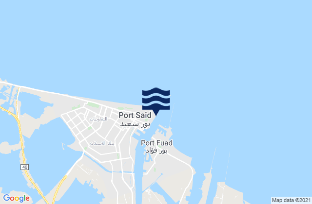 Carte des horaires des marées pour Port Said, Egypt